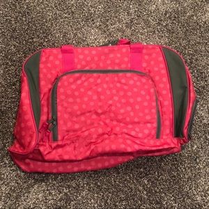 Thirty-One All Packed Pro Gym Duffle. Two tone pink with gray accents.